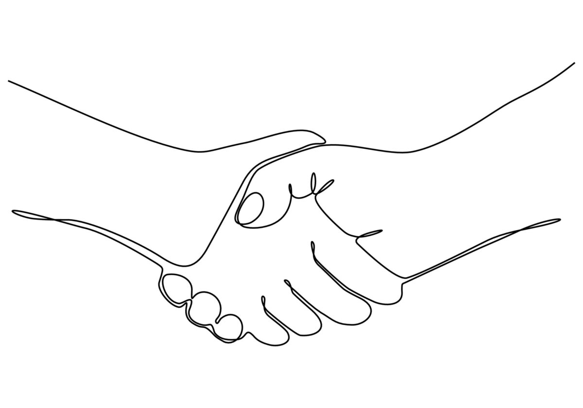 Illustration eines Händeschüttels